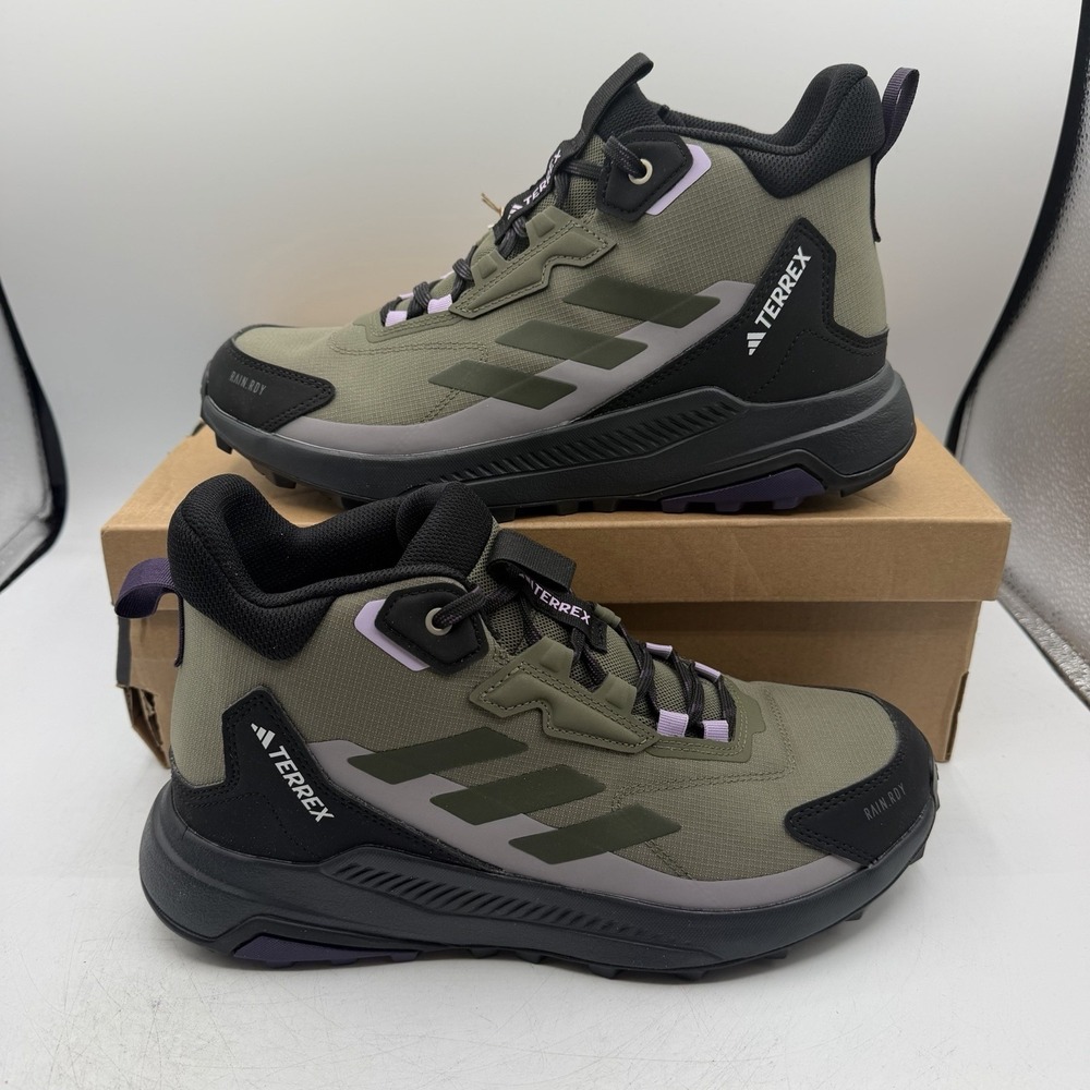 Adidas Terrex Anylander Mid Rain.Rdy Hiking Boots Womens Sz 9 Olive Green JQ9965